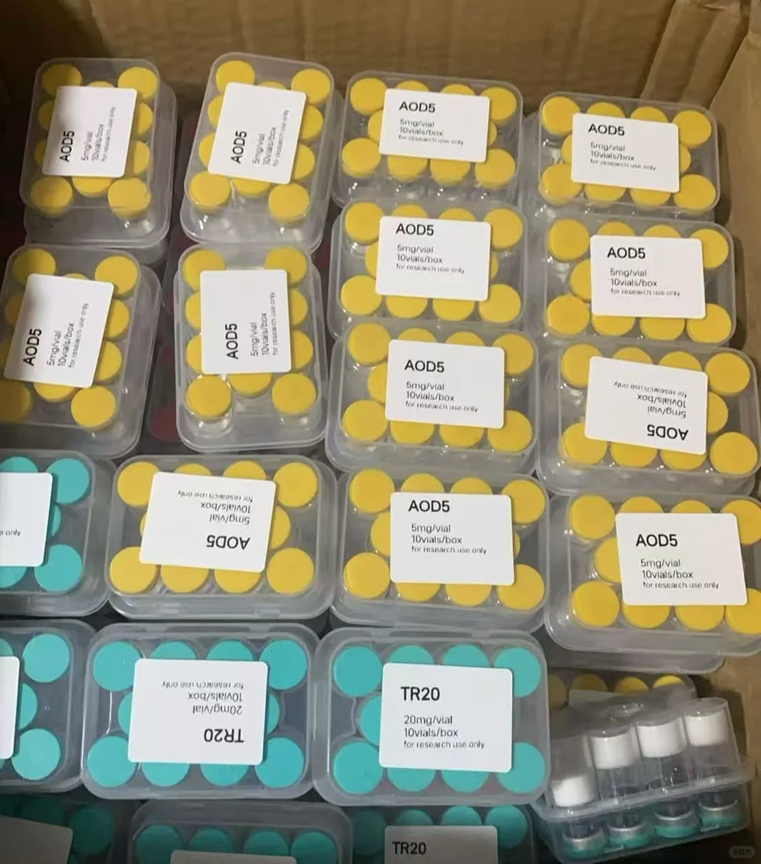 AOD9604 AOD5 5mg research vial boxes