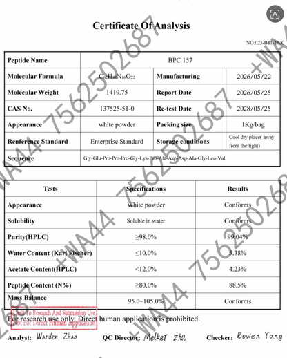 BPC-157 for Research ≥99% Purity with COA