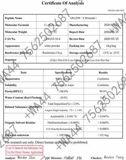 ARA-290 10mg for Research ≥99% Purity with COA