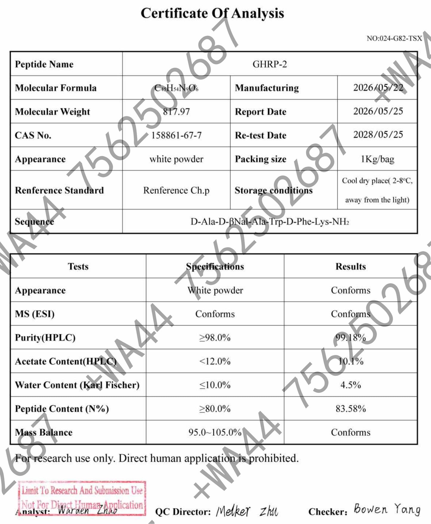 GHRP-2 5mg for Research ≥99% Purity with COA