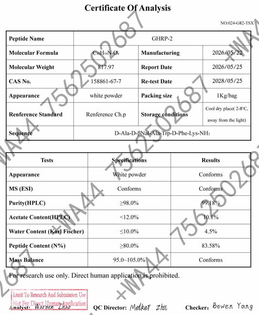 GHRP-2 5mg for Research ≥99% Purity with COA