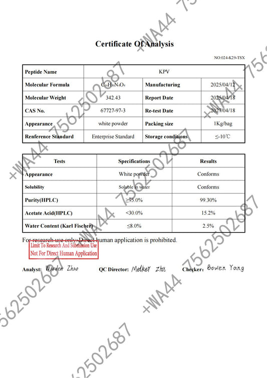 KPV for Research ≥99% Purity with COA