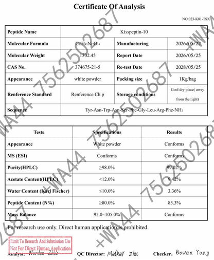 KissPeptin for Research ≥99% Purity with COA
