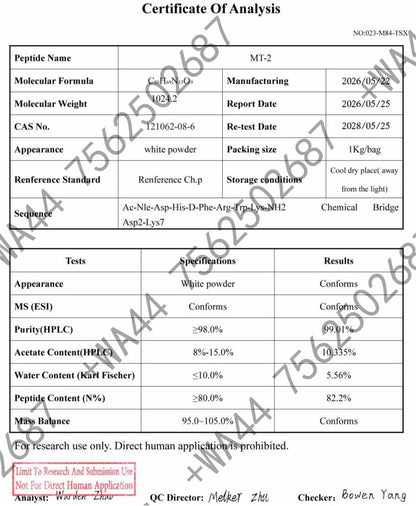 MT-2 10mg for Research ≥99% Purity with COA