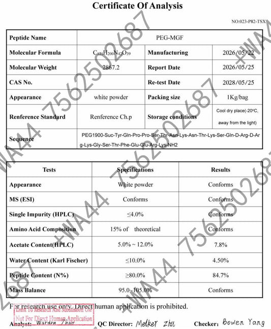 PEG MGF 2mg for Research ≥99% Purity with COA