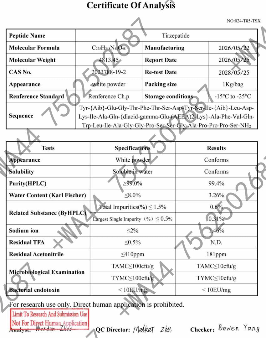 Tirzepatide 5mg >99%Purity for Research with COA