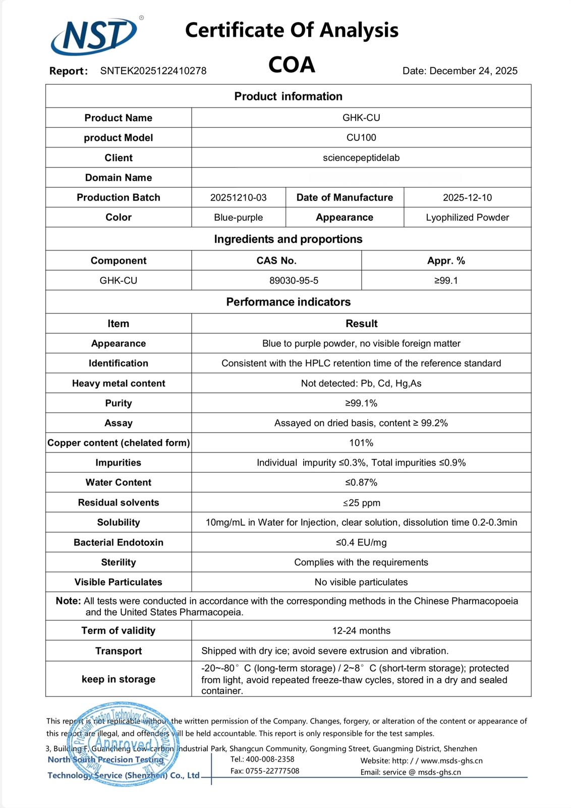 GHK-CU（50mg/100mg）