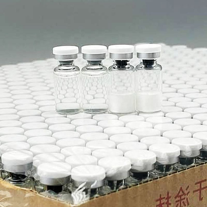 Glutathione research vials with white caps